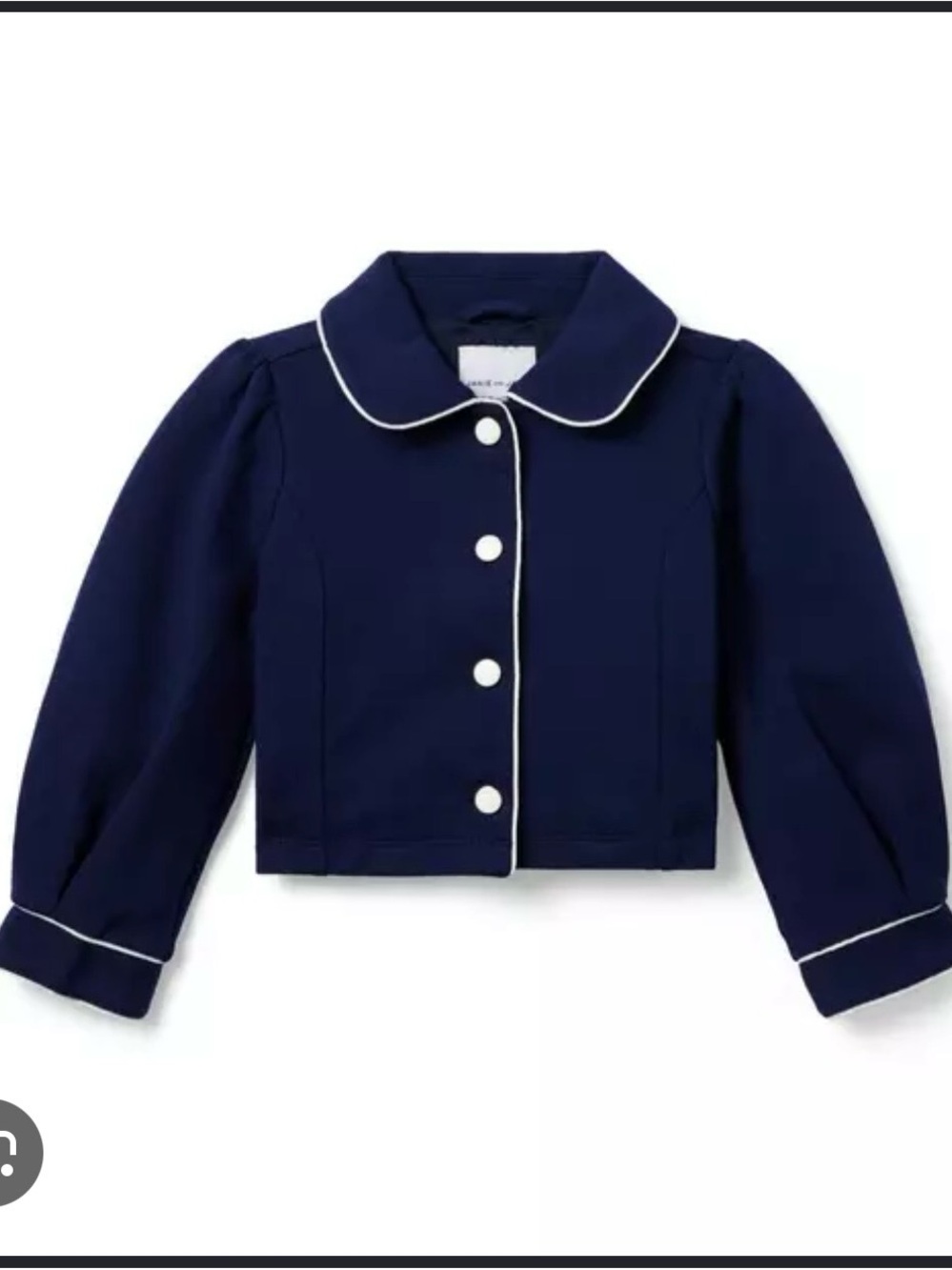 NWT Toddler Janie and Jack Navy Jacket with White Piping